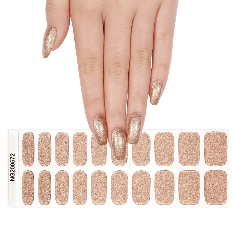Brown Chrome Glitter – & Customization Available — Semi-Cured Gel Nail Wraps