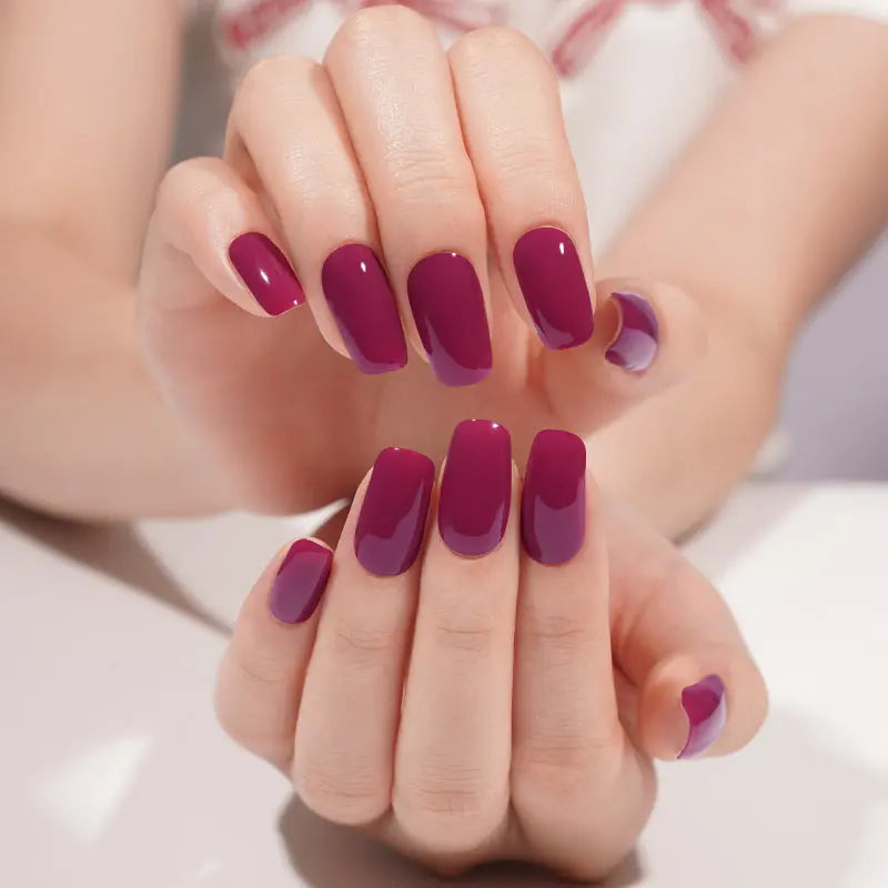 Burgundy – & Customization Available — Semi-Cured Gel Nail Wraps