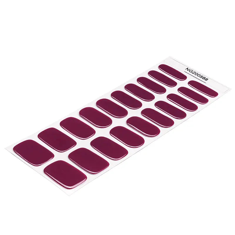 Burgundy – & Customization Available — Semi-Cured Gel Nail Wraps