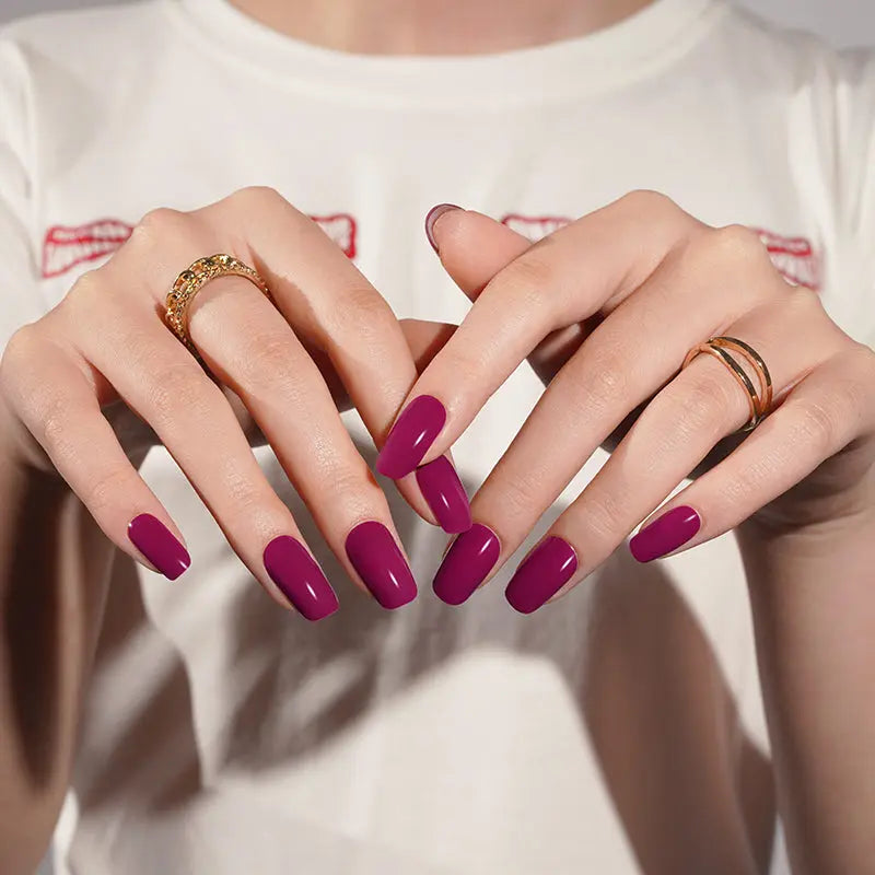 Burgundy – & Customization Available — Semi-Cured Gel Nail Wraps