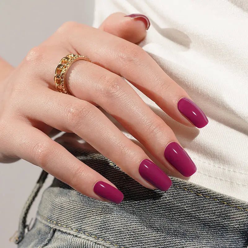 Burgundy – & Customization Available — Semi-Cured Gel Nail Wraps