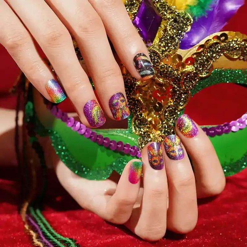 Carnival Mask — Semi-Cured Gel Nail Wraps