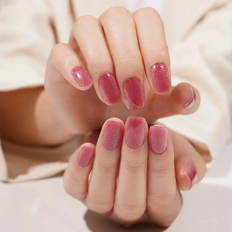 Cat-eye Gel Stickers Glitter — Semi-Cured Gel Nail Wraps