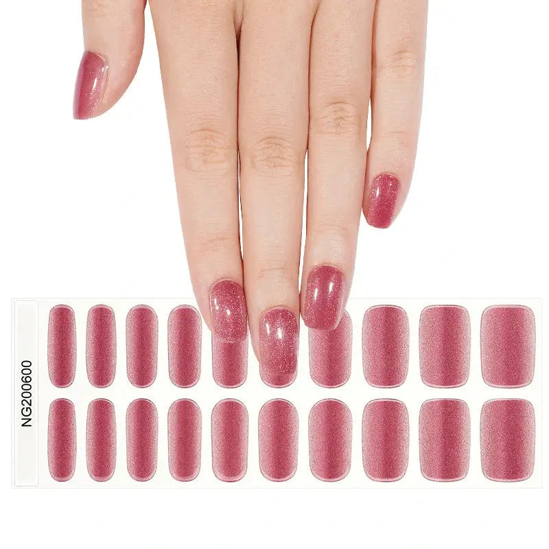 Cat-eye Gel Stickers Glitter — Semi-Cured Gel Nail Wraps