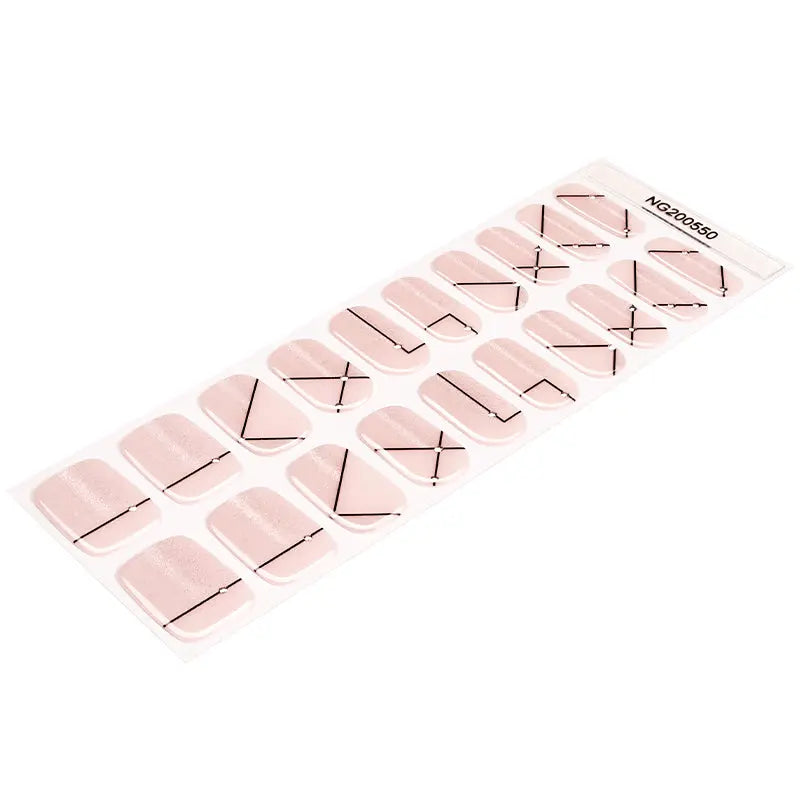 Cat-eye 20 Tips Pink — Semi-Cured Gel Nail Wraps