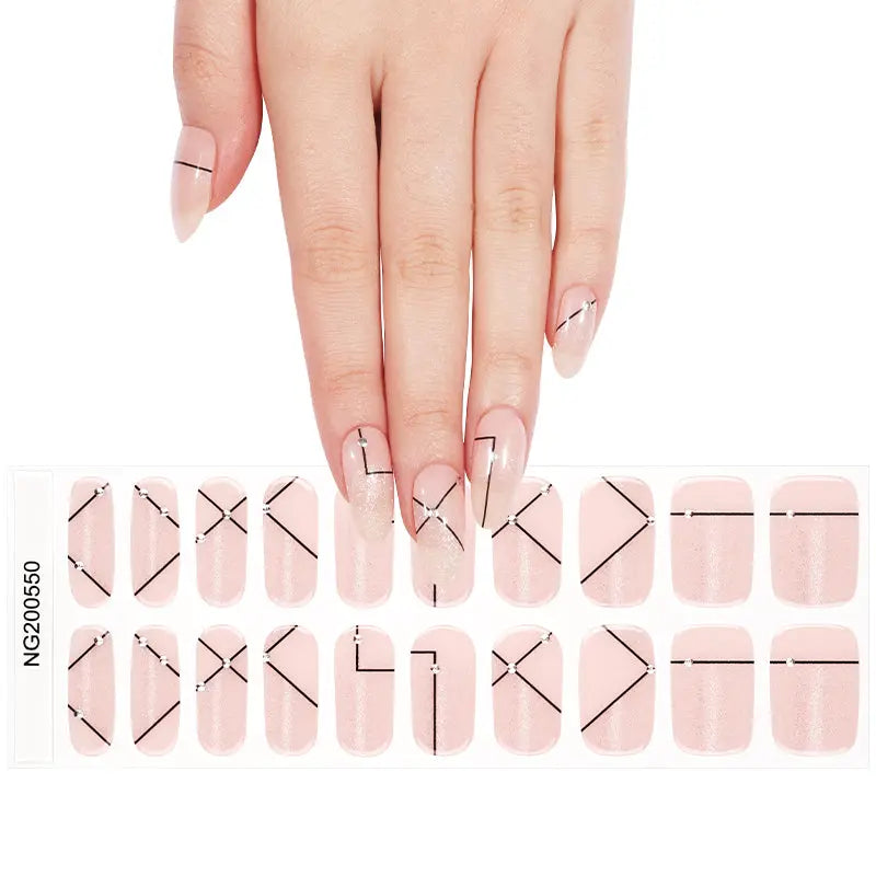 Cat-eye 20 Tips Pink — Semi-Cured Gel Nail Wraps