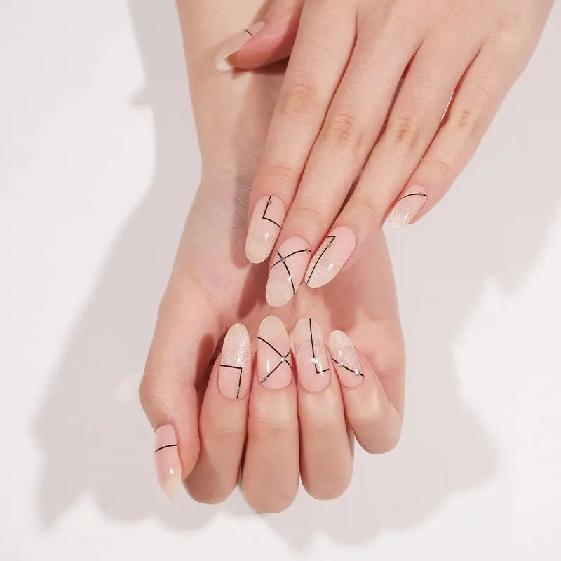 Cat-eye 20 Tips Pink — Semi-Cured Gel Nail Wraps
