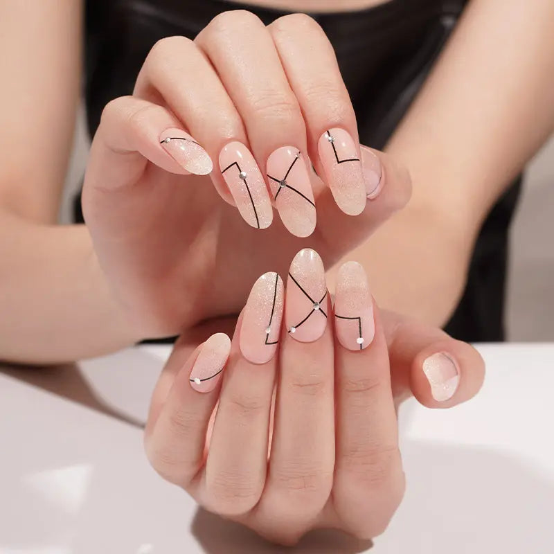 Cat-eye 20 Tips Pink — Semi-Cured Gel Nail Wraps