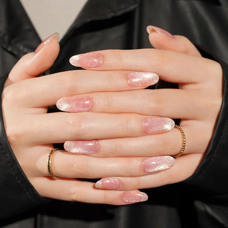 Cat-eye Glitter Gel Stickers Customizable For Brands — Semi-Cured Gel Nail Wraps