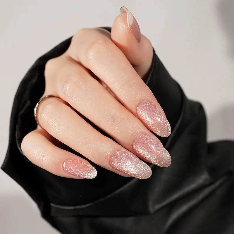 Cat-eye Glitter Gel Stickers Customizable For Brands — Semi-Cured Gel Nail Wraps