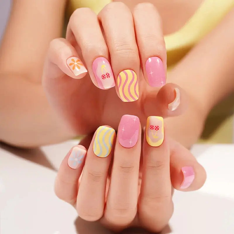 Cherry Gel Stickers Suppliers — Semi-Cured Gel Nail Wraps