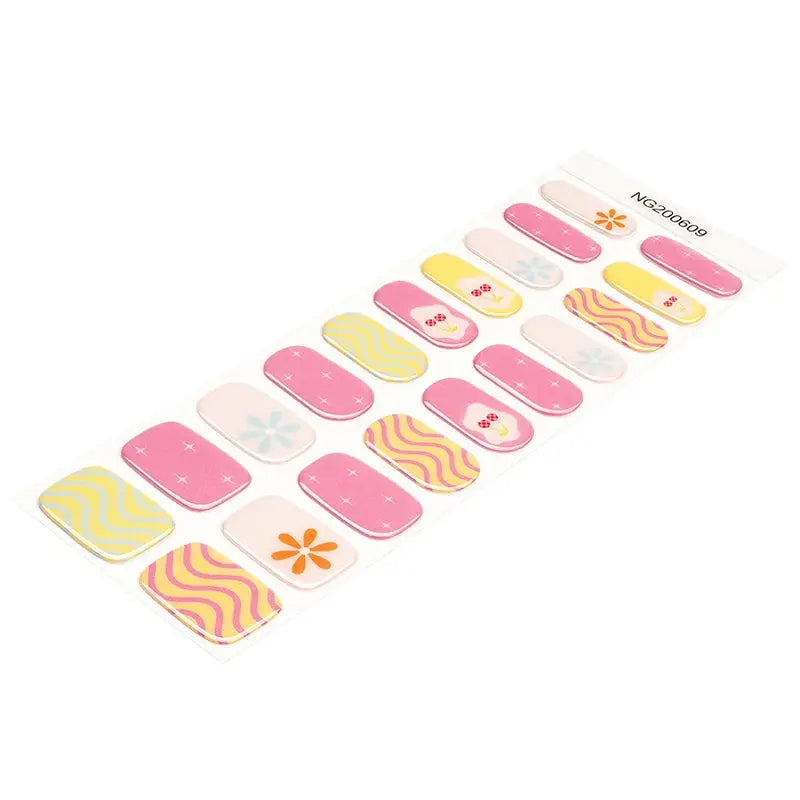 Cherry Gel Stickers Suppliers — Semi-Cured Gel Nail Wraps