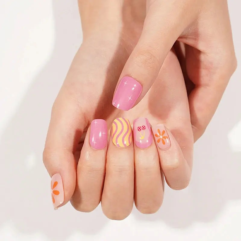 Cherry Gel Stickers Suppliers — Semi-Cured Gel Nail Wraps