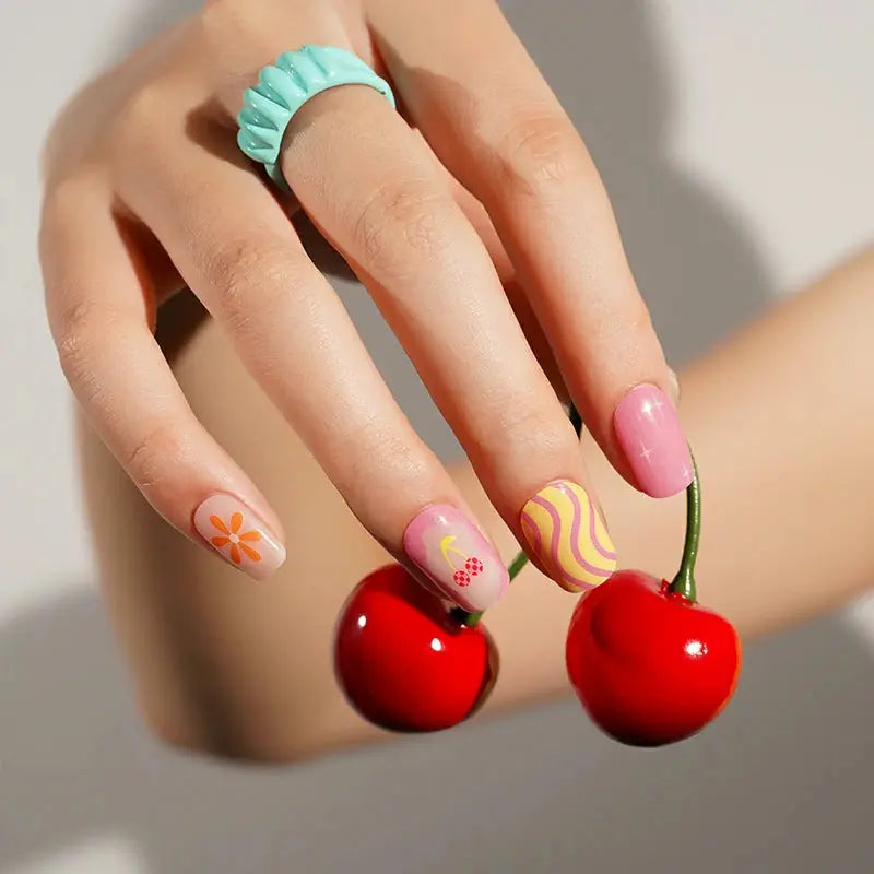 Cherry Gel Stickers Suppliers — Semi-Cured Gel Nail Wraps