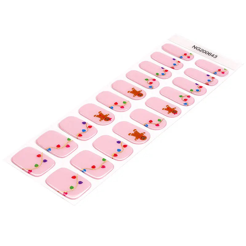 Christmas Gel Stickers Customizable For Brands — Semi-Cured Gel Nail Wraps
