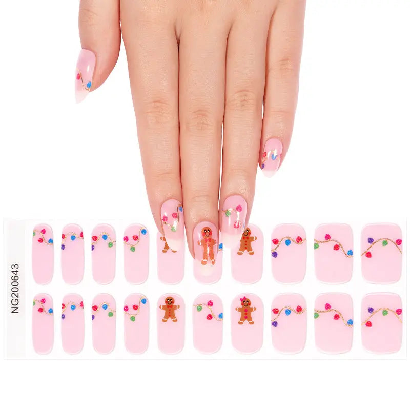 Christmas Gel Stickers Customizable For Brands — Semi-Cured Gel Nail Wraps