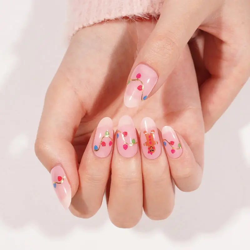 Christmas Gel Stickers Customizable For Brands — Semi-Cured Gel Nail Wraps