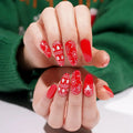 Christmas Semi-cured Uv Gel Art Stickers Press On Decal — Semi-Cured Gel Nail Wraps