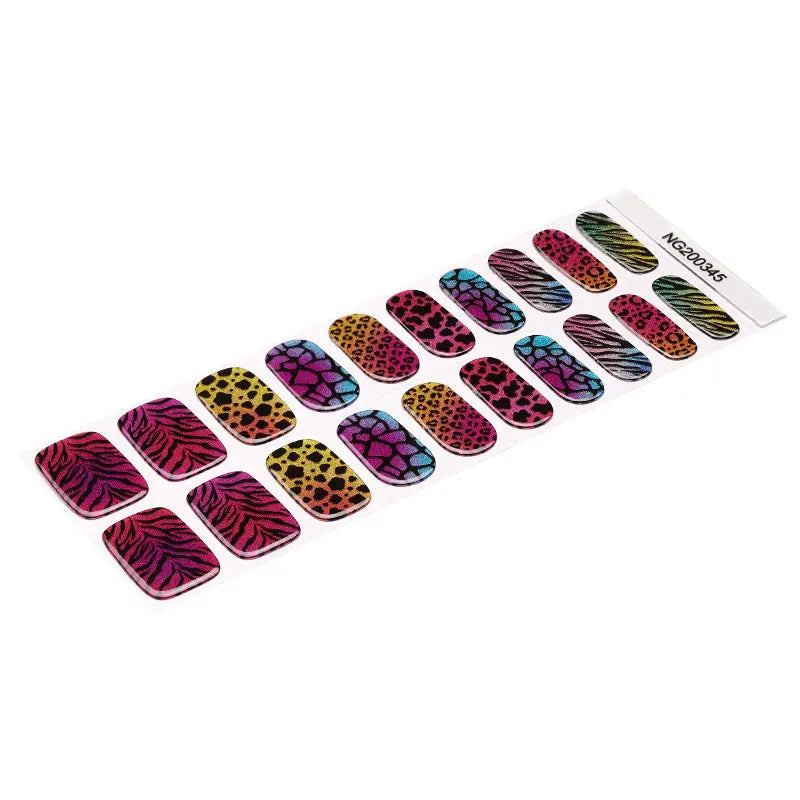 Colorful Leopard Print Designs — Semi-Cured Gel Nail Wraps