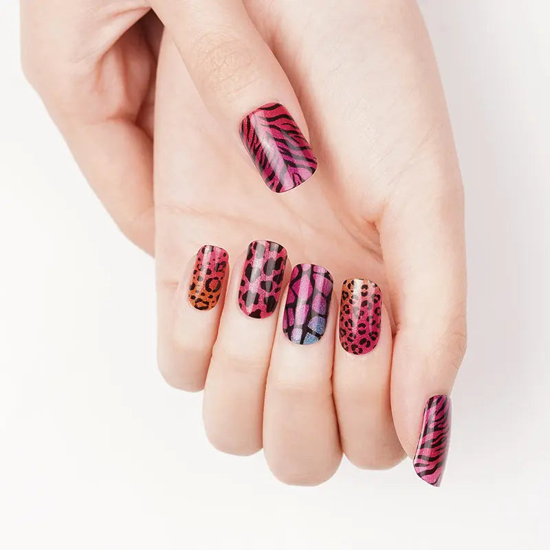 Colorful Leopard Print Designs — Semi-Cured Gel Nail Wraps