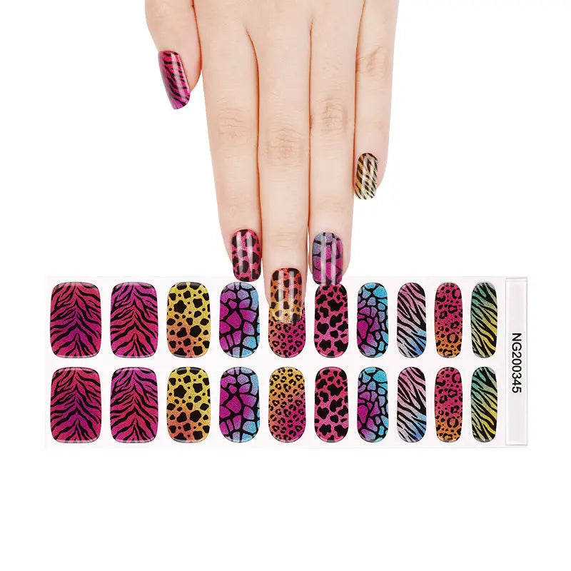 Colorful Leopard Print Designs — Semi-Cured Gel Nail Wraps