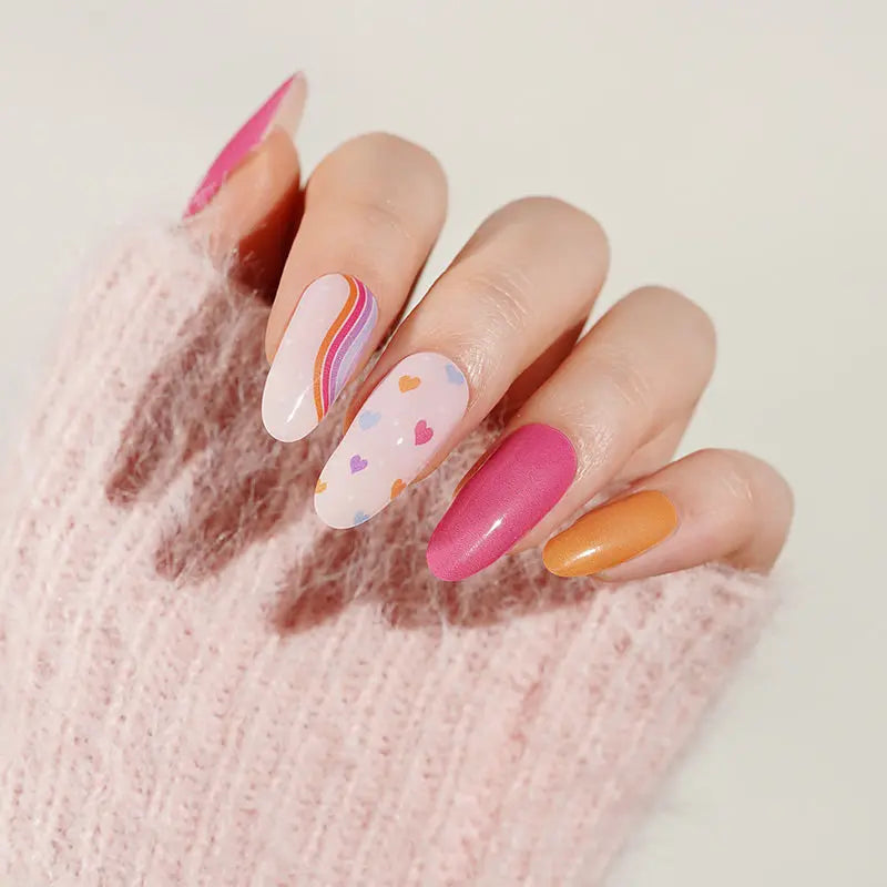 Colorful Love Strips — Semi-Cured Gel Nail Wraps