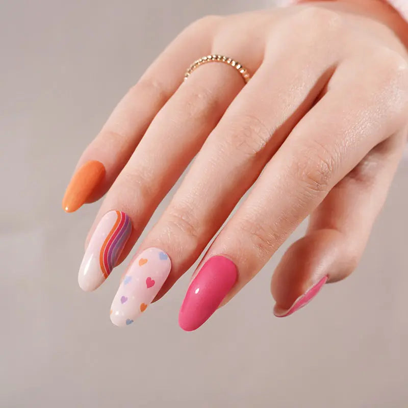 Colorful Love Strips — Semi-Cured Gel Nail Wraps