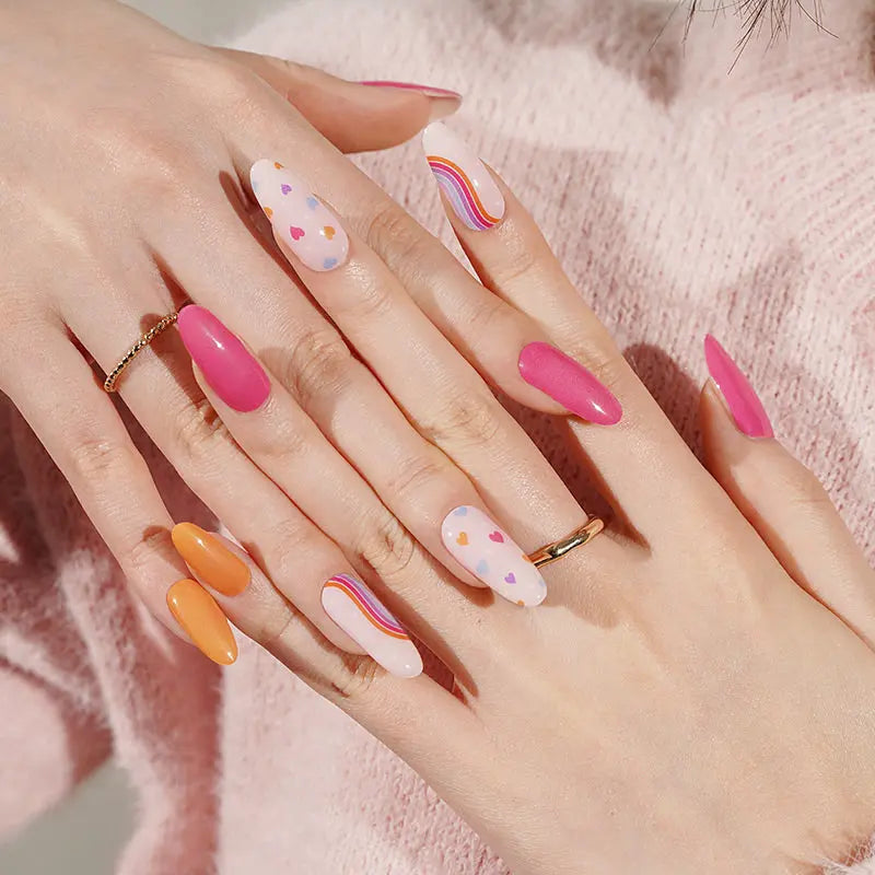 Colorful Love Strips — Semi-Cured Gel Nail Wraps