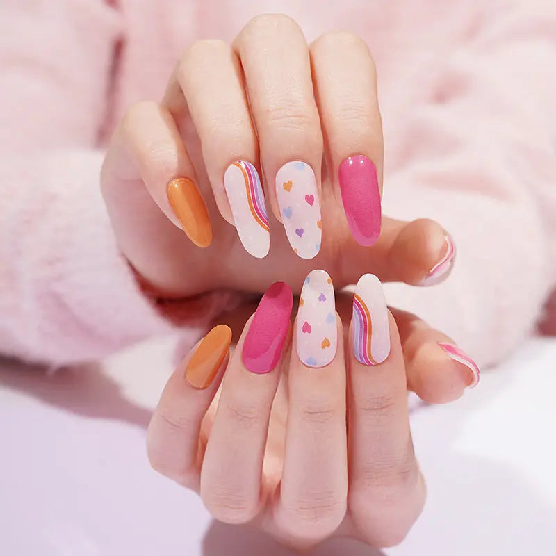 Colorful Love Strips — Semi-Cured Gel Nail Wraps