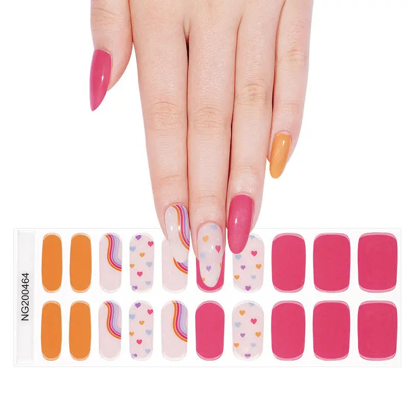 Colorful Love Strips — Semi-Cured Gel Nail Wraps