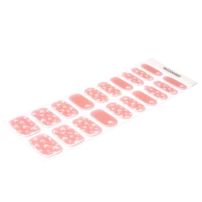 Cute Pink Love Art Valentine's Day Stickers — Semi-Cured Gel Nail Wraps
