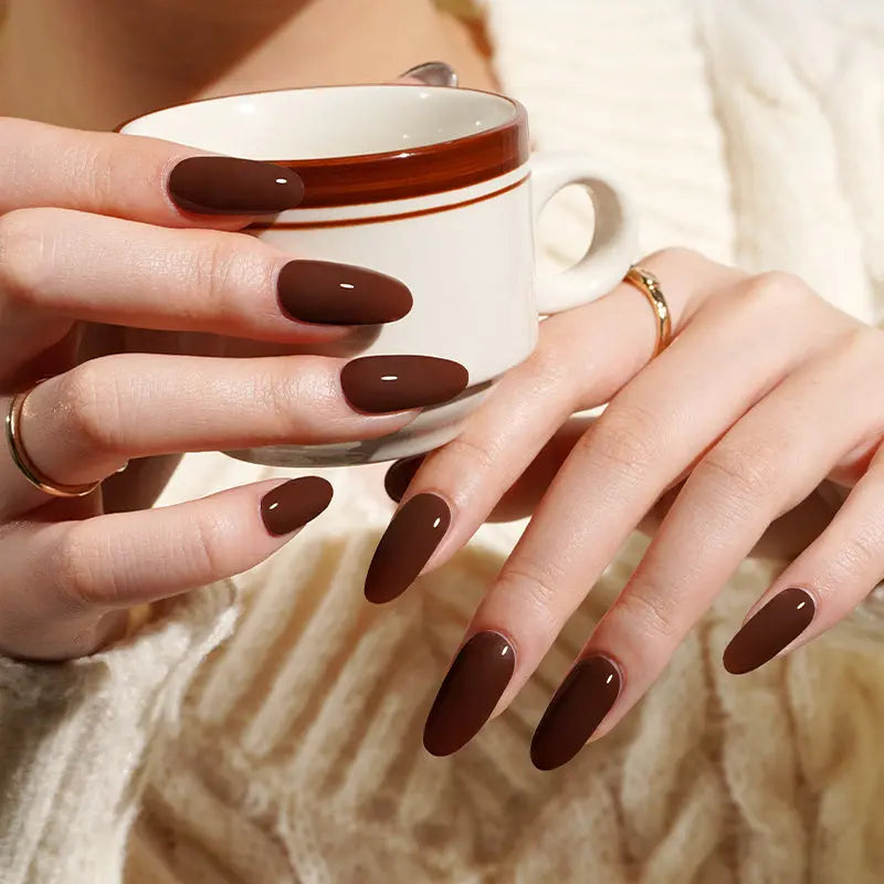 Dark Brown Gel — Semi-Cured Gel Nail Wraps