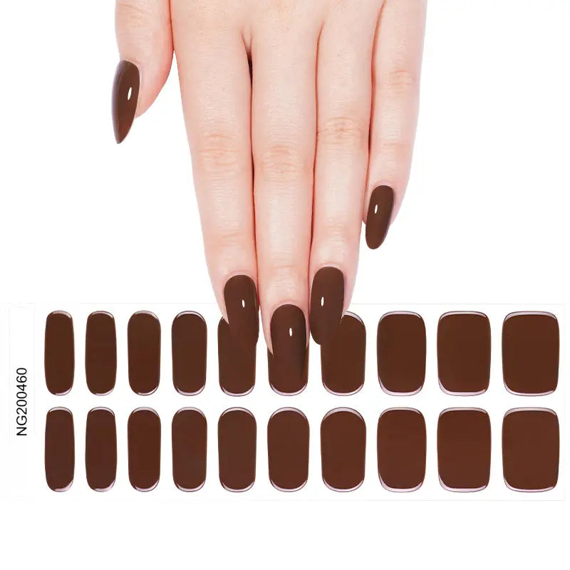 Dark Brown Gel — Semi-Cured Gel Nail Wraps