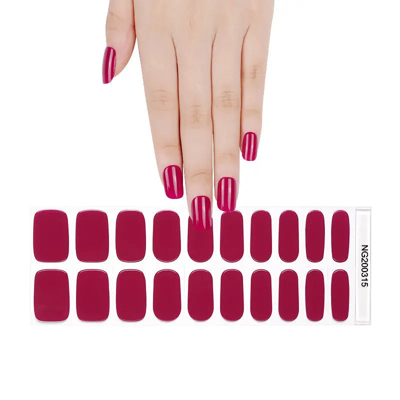 Berry Polish Violet Hinted With Red Gel Nail Wraps — Semi-Cured Gel Nail Wraps