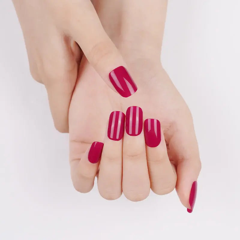 Berry Polish Violet Hinted With Red Gel Nail Wraps — Semi-Cured Gel Nail Wraps