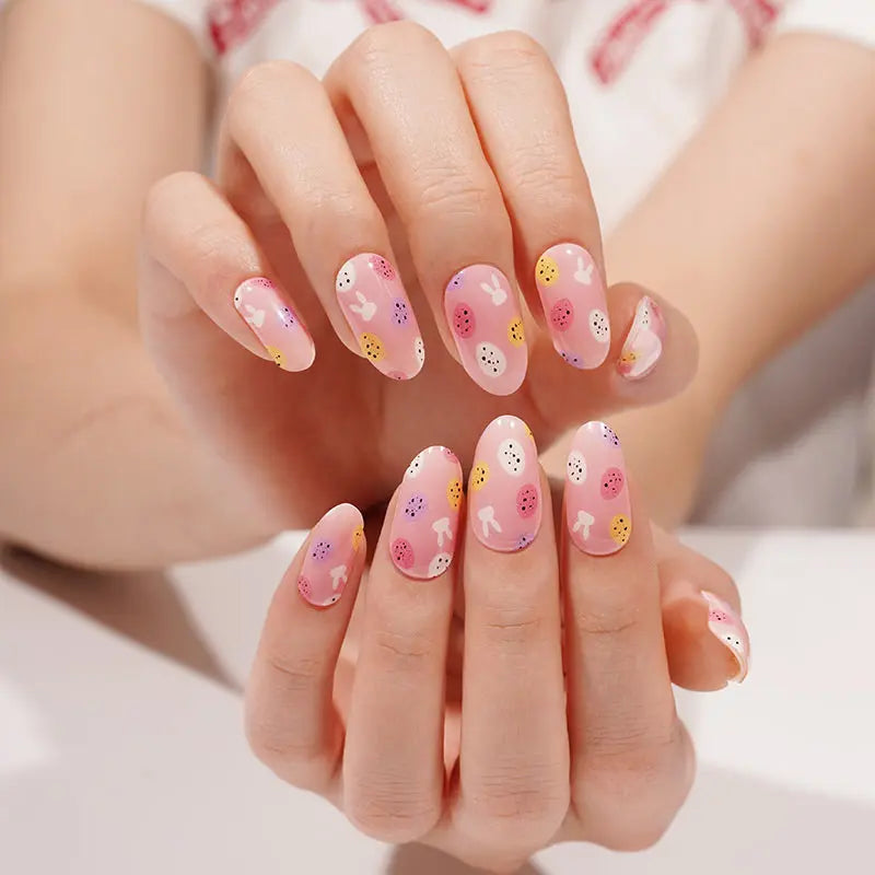 Easter Strips Cute Rabbit Gel Stickers — Semi-Cured Gel Nail Wraps