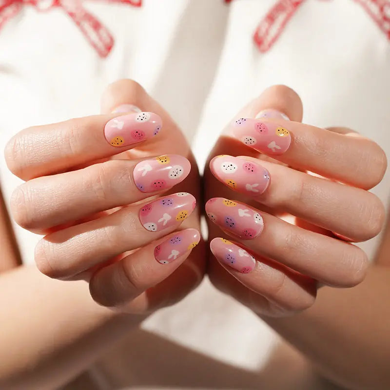 Easter Strips Cute Rabbit Gel Stickers — Semi-Cured Gel Nail Wraps