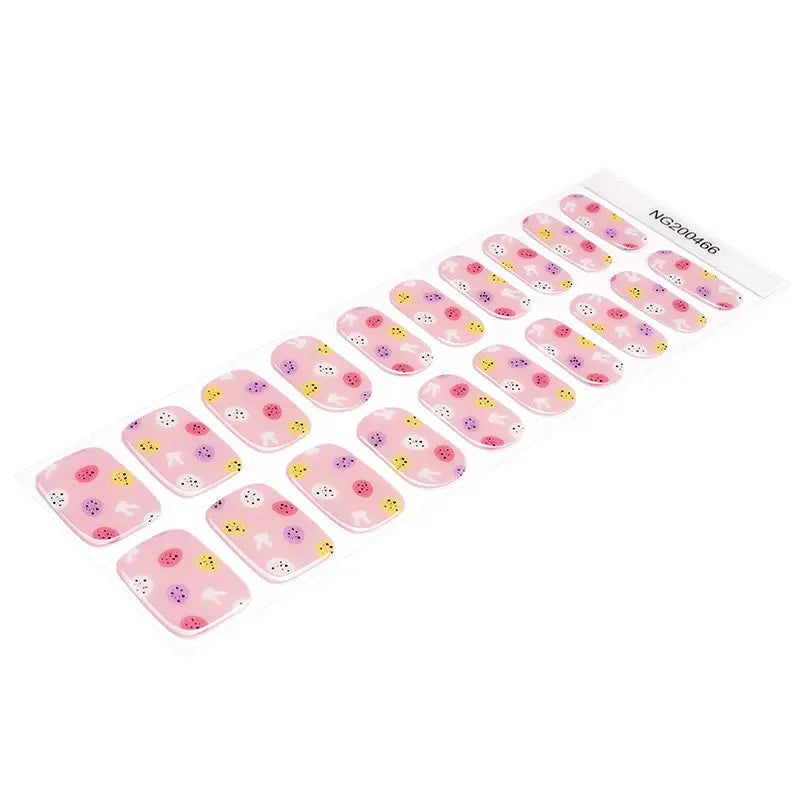 Easter Strips Cute Rabbit Gel Stickers — Semi-Cured Gel Nail Wraps