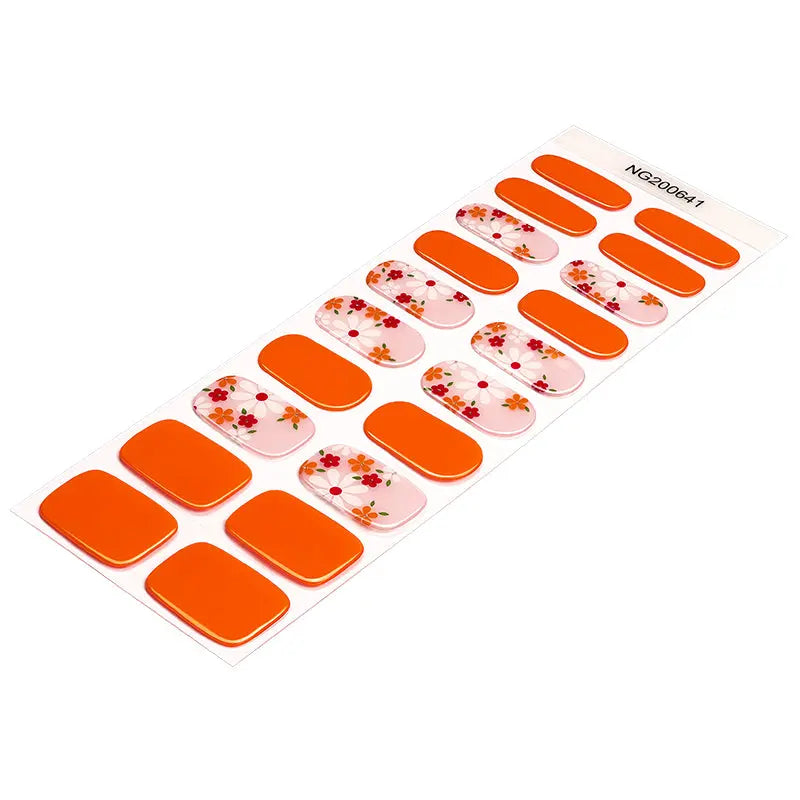 Fall Gel Stickers Customizable Strips For Brands — Semi-Cured Gel Nail Wraps