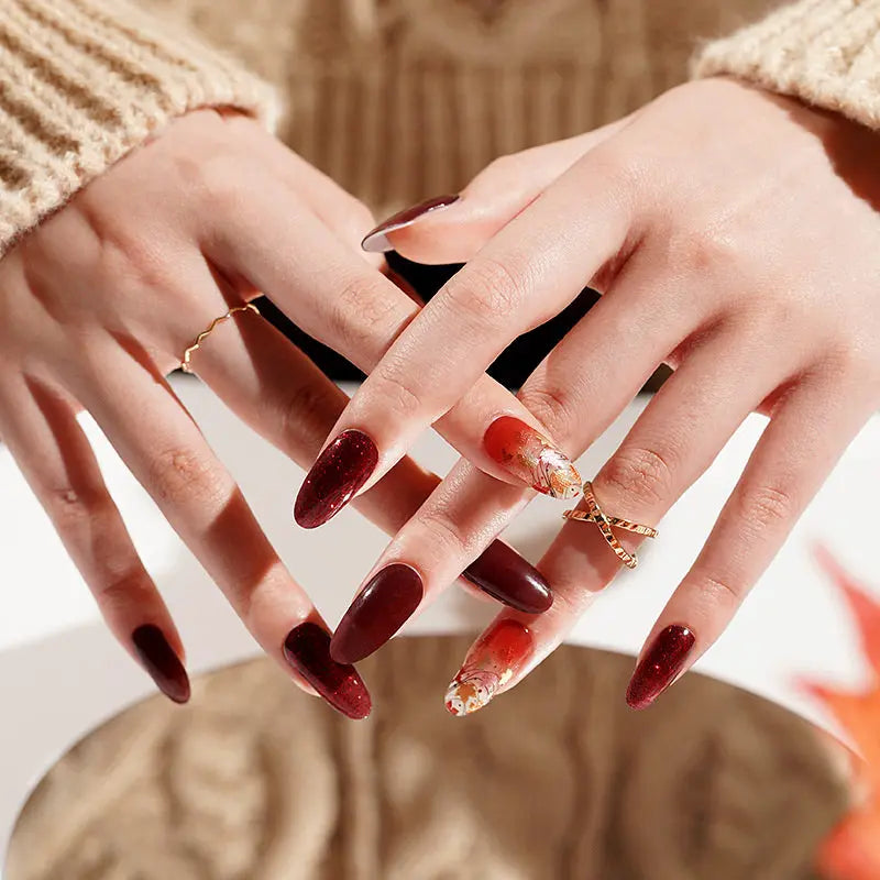 Fall Maple Leaf Gel — Semi-Cured Gel Nail Wraps