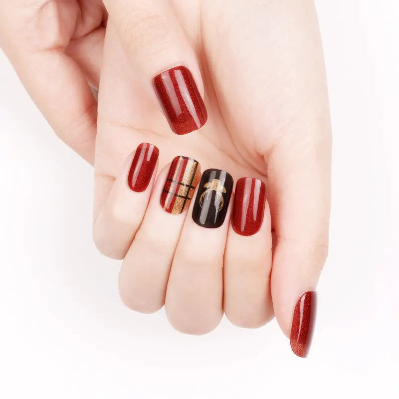 Fawn Gel Art Christmas Gel Designs — Semi-Cured Gel Nail Wraps
