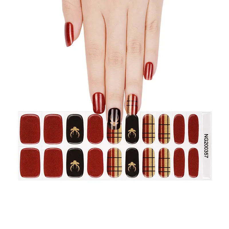 Fawn Gel Art Christmas Gel Designs — Semi-Cured Gel Nail Wraps