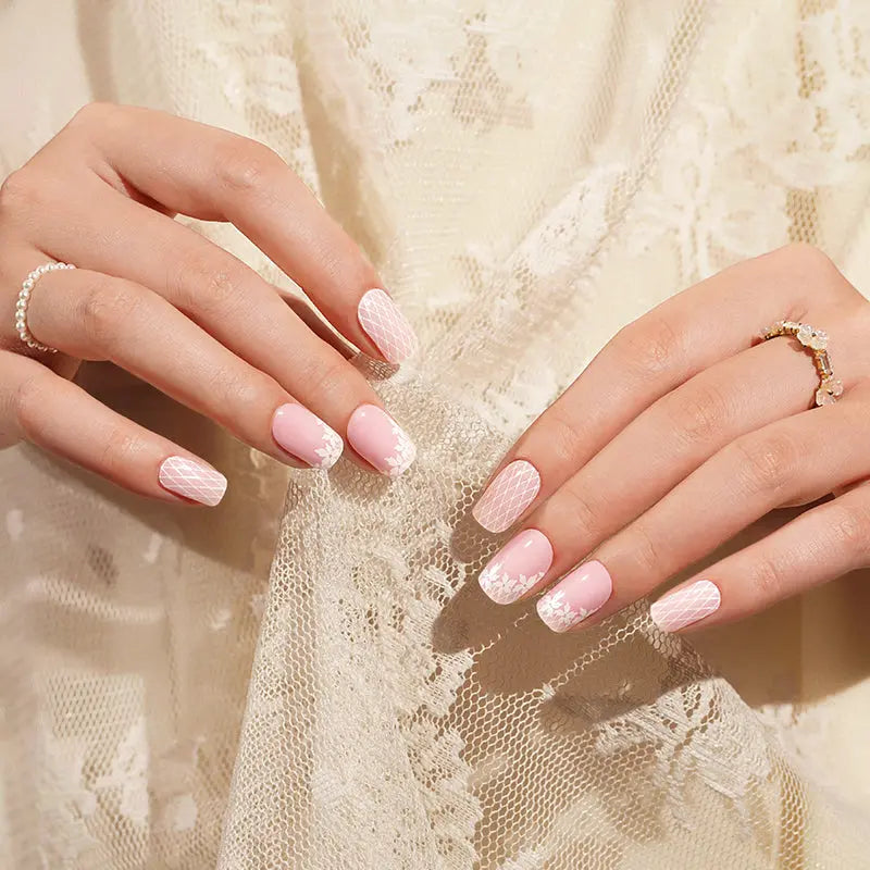 Fishnet Pattern Gel Light-Cured Bulk Orders & Designs — Semi-Cured Gel Nail Wraps