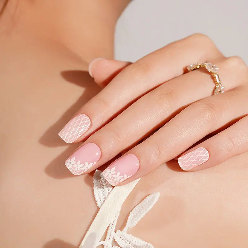 Fishnet Pattern Gel Light-Cured Bulk Orders & Designs — Semi-Cured Gel Nail Wraps