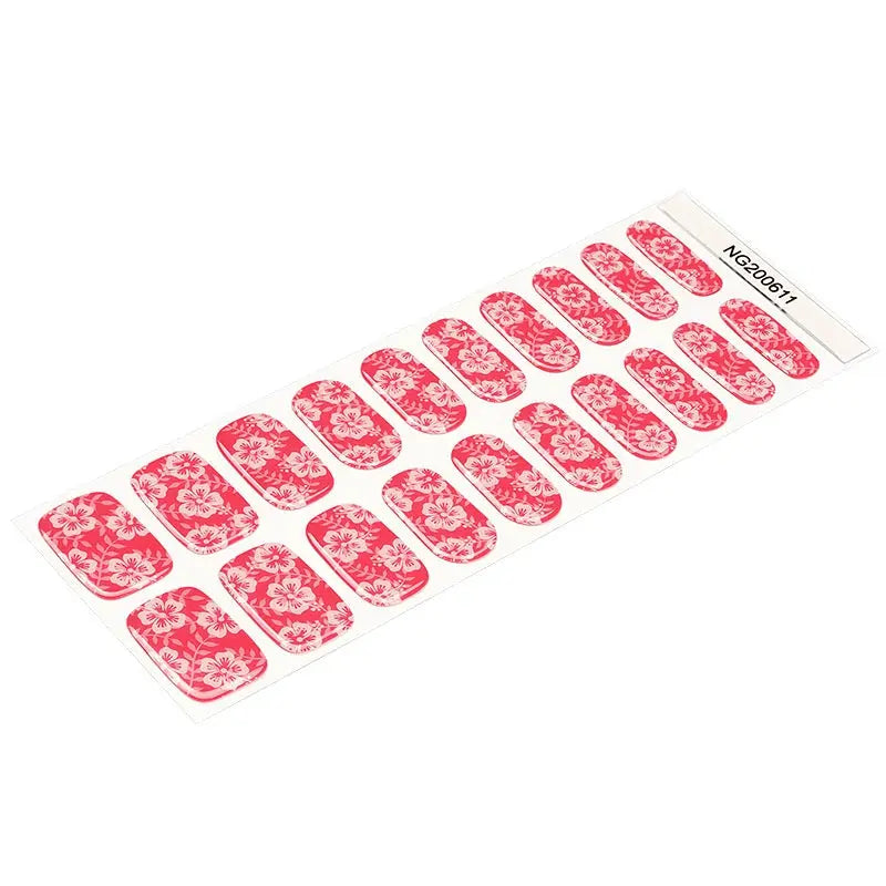 Floral Gel Stickers Gel Suppliers — Semi-Cured Gel Nail Wraps