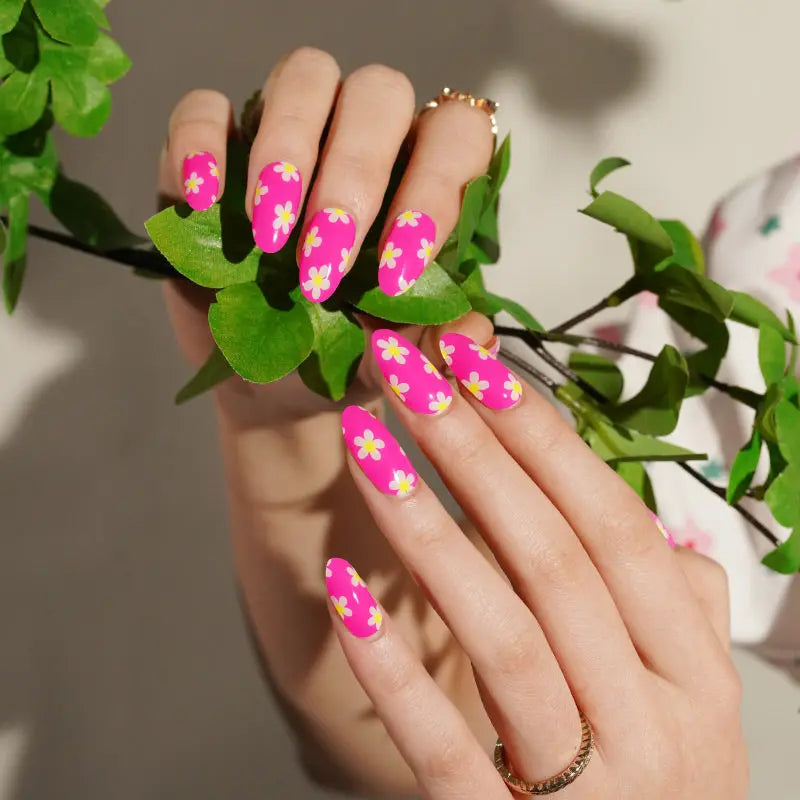 Fluorescent Stickers Daisy Strips — Semi-Cured Gel Nail Wraps