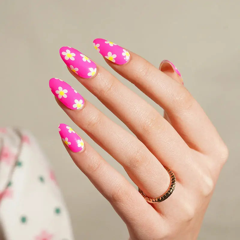 Fluorescent Stickers Daisy Strips — Semi-Cured Gel Nail Wraps