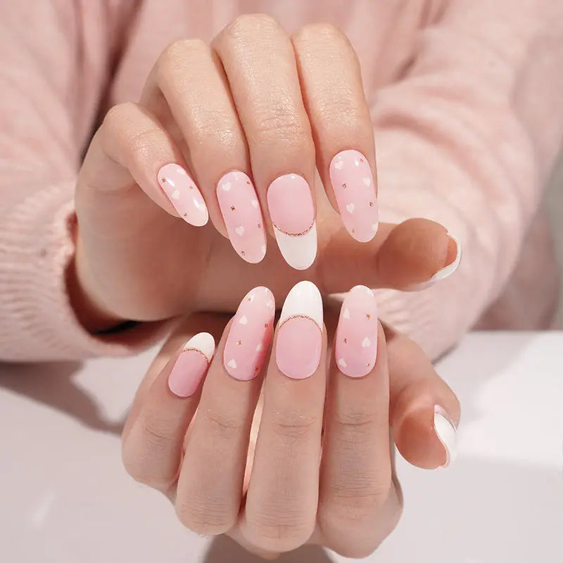 French Strips Pink Gel — Semi-Cured Gel Nail Wraps