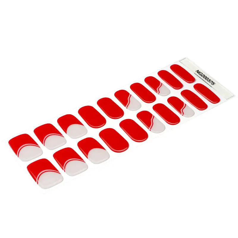 French Red Mother's Day Art Designs — Semi-Cured Gel Nail Wraps
