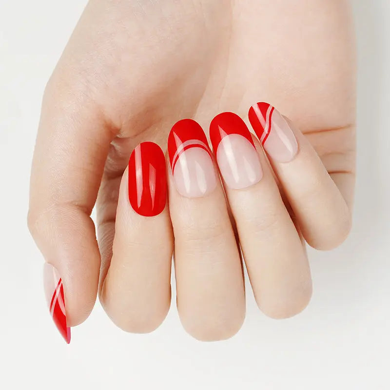 French Red Mother's Day Art Designs — Semi-Cured Gel Nail Wraps